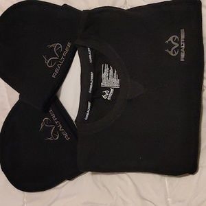 Realtree hats and thermal shirt.